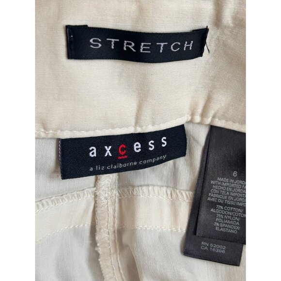 Liz Claiborne Axcess Ivory Straight Leg Pants Stretch Belt Loops Mid-Rise Size 6 - Picture 6 of 12